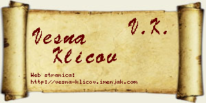 Vesna Klicov vizit kartica